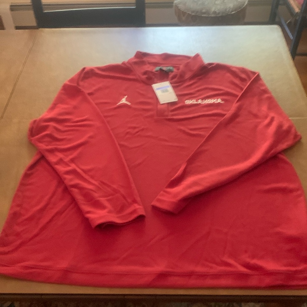 University of Oklahoma Jordan 1/4 Zip Dri Fit Pullover. NWT. Crimson. 3XL